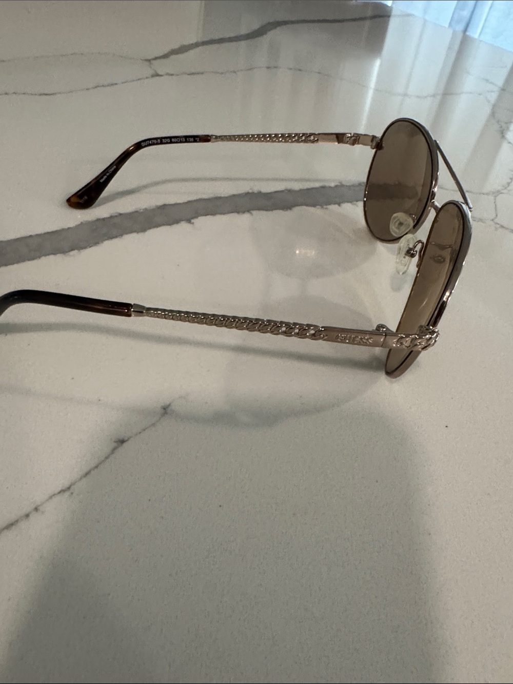 Guess Aviator Metal Sunglasses in Brown - Women's Accessories - Picture 3 of 7